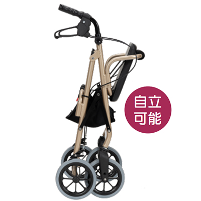 歩行車 ハッピー３（117090　117091）折りたたみ時自立　竹虎の説明