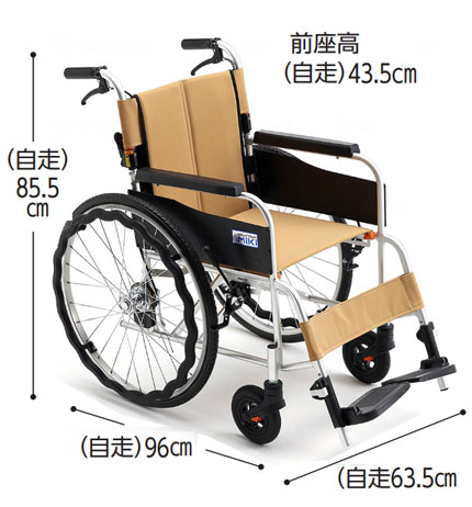 抗菌シート自走用車椅子 STR-1の説明のサイズ