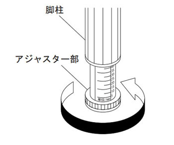 介護・福祉施設向け 高さ調節用ハイアジャスター付テーブルHJタイプラウンドHJ-RD1890
の説明